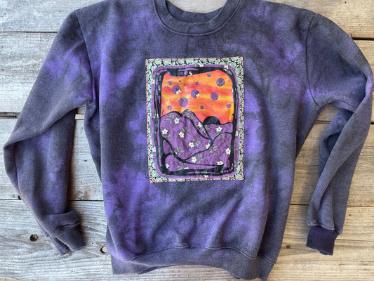 Purple+Black Crewneck Sweatshirt